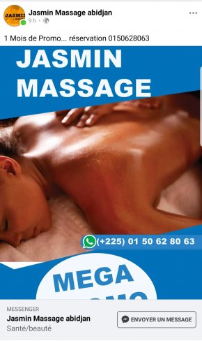 Jasmin massage abidjan cocody  promotion exceptionnelle pour ce mois sur nos tarifs
